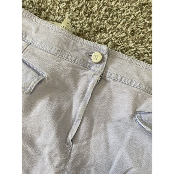 ⭐ 3/$15 Vintage Weekend MaxMara Size 10 Light Purple Pleated Denim Mini Skirt - Picture 8 of 11